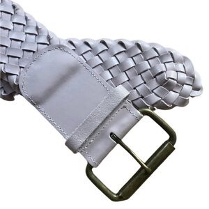 Together Wide Pink Braided Brass Buckle Belt